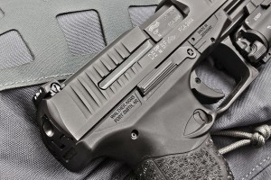 Controls consist of the aforementioned Quick Defense trigger with 1/10” reset length, ambidextrous extended (2-inch) slide releases, reversible magazine release utilizing a separate button for the right side, and front and rear slide serrations.