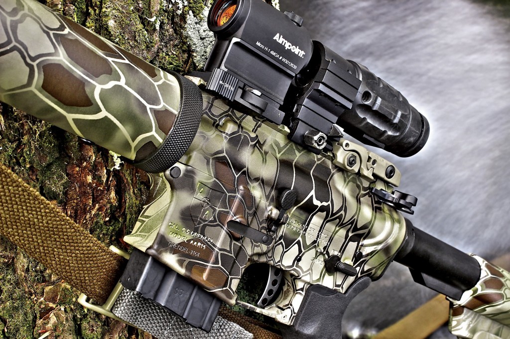 in Lightweight trim—wearing an aimpoint micro h1 and 3x magnifier— the hunter can easiLy transition to a fast paced/cLose quarters roLe, such as hog hunting. the standard tacticaL bLade trigger is an outstanding piece of factory equipment. finish is the extremeLy versatiLe kryptek highLander pattern.