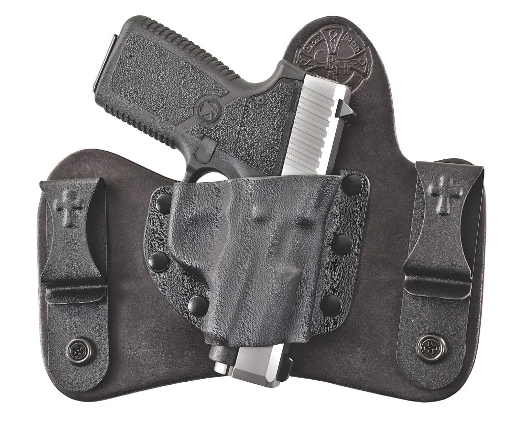 he Leather- backed kydex crossbreed minituck iwb hoLster rides cLose to the body, and— perhaps most importantLy— represents a super- comfortabLe means of aLL- day carry for compact pistoLs Like the ct380. check them out at crossbreedhoLsters.co m
