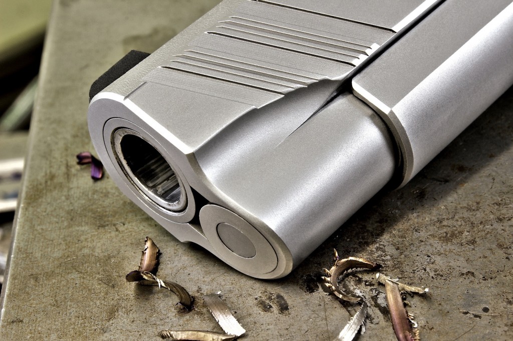 The front of the slide and recoil system are seamlessly “Bull Nose” tapered to reduce hard edges.