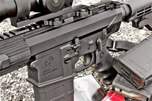 Fire controls are typical mil-spec, but the Hogue rubber grip is not. Ruger ships the SR-762 with three 20-round polymer Magpul PMAG S . . . a nice touch.