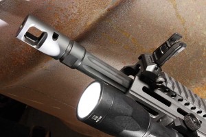 Barrel choices include either an M4 profile or the fluted version seen here. In either case they’re topped with CMMG ’s ultra-effective SV Muzzle brake.