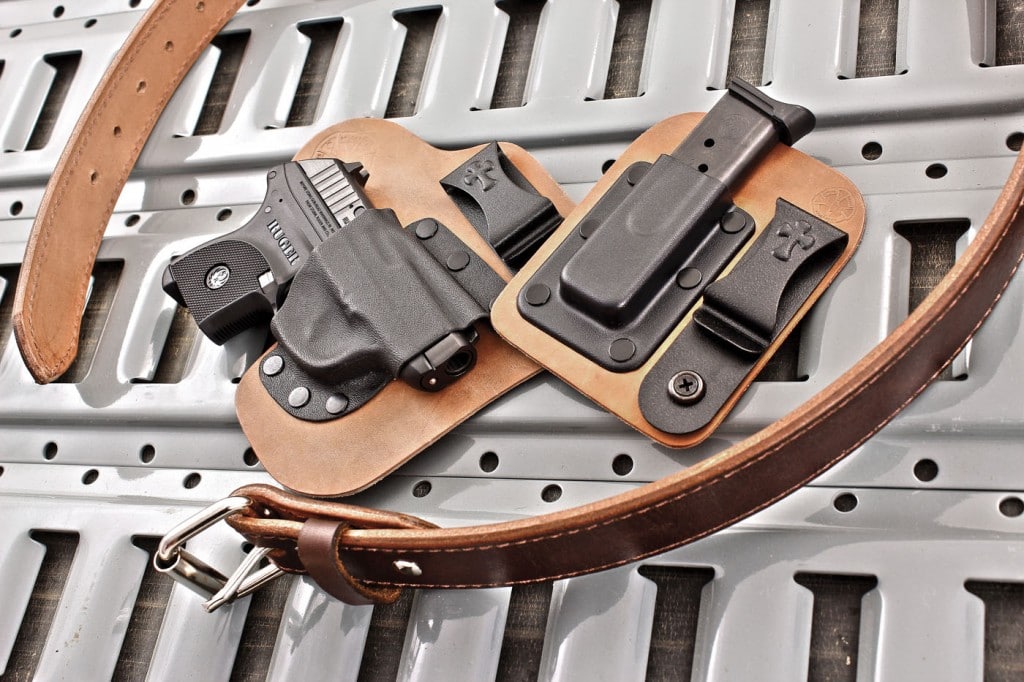 We tested the LCP Custom alongside Crossbreeds Microclip concealed carry package, including microclip IWB holster, single iwb mag pouch and super heavy-duty gun belt.