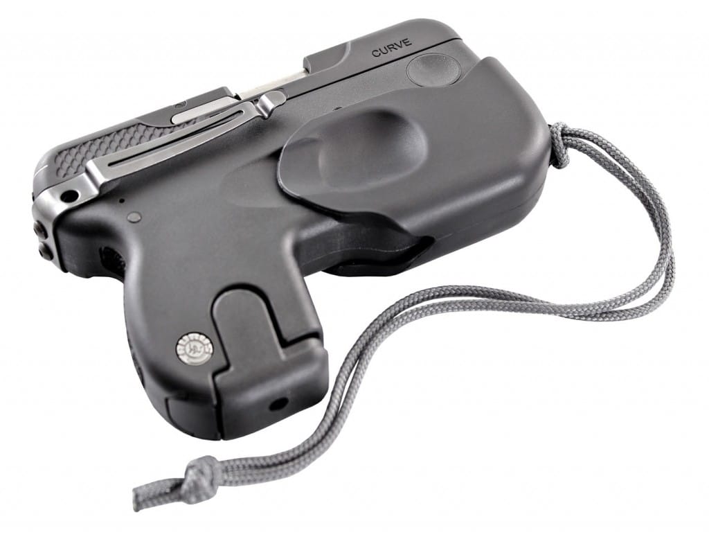The curve comes with a polymer trigger guard holster and tether for any concealment situation that dictates the trigger be positively protected.