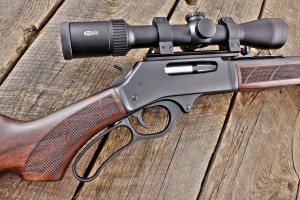 The Henry uses the inexpensi ve and easy-to -find Weaver 63B optics mo unt, to which the author mo unted a Meopta Meostar R2 1.7-10x42 riflescope (feat ured elsewhere in this issue). The rifles all-steel receiver is the epitome of ruggedness.
