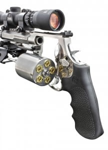 The 460s massive stai nless-steel cylinder holds five-rounds.