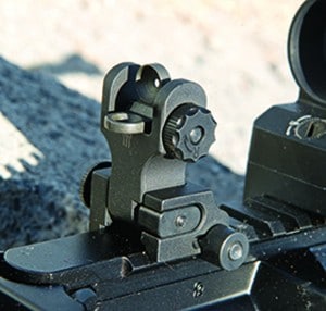 The Patrol model comes standard with a fully adjustable Samson flipup rear sight/A2 front sight combination.