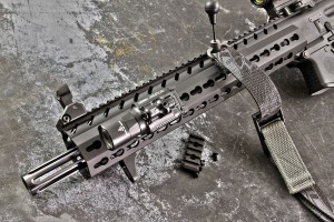 SIG fits the MPX Carbine with a full length rail system—the top section with Picatinny rail, and the removable bottom section with Keymod cutouts—and a 13.75-inch barrel with a permanently-attached 3.5-inch flash hider. Also included are two Keymod Picatinny rail sections, handstop and a Q.D. sling swivel attachment.