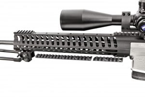 The same as found on the company’s piston-driven P308 rifles, the revolt’s forend features removable Picatinny rail sections that can be placed anywhere Down its 3, 6 an 9 o’clock lengths.