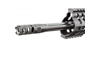 At the business end of the revolt you’ll find a POF triple port muzzle brake attached to an 18.5-inch, matchgrade, heavy-contour fluted barrel.
