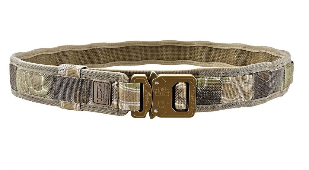 Single-time-adjust, easy feeding through belt loops and fully customizable color combinations are some of the highlights of the TUFF E.D.C. Belt.