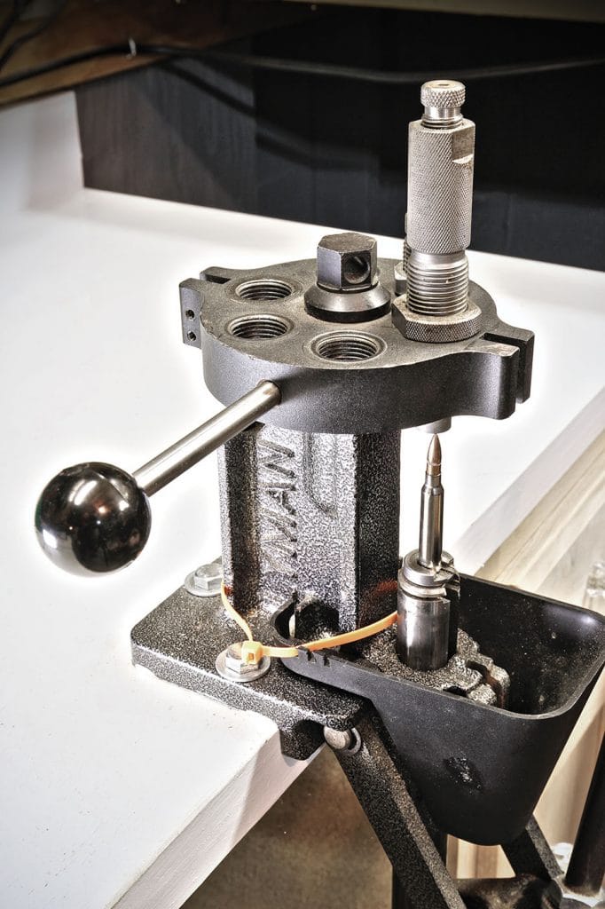 Sierra 55-grain fmj boat-tail bullets were seated to the center of their cannelures and crimped using a lee factory crimp die. During load testing, Hodgdon’s maximum load proved the most acccurate.