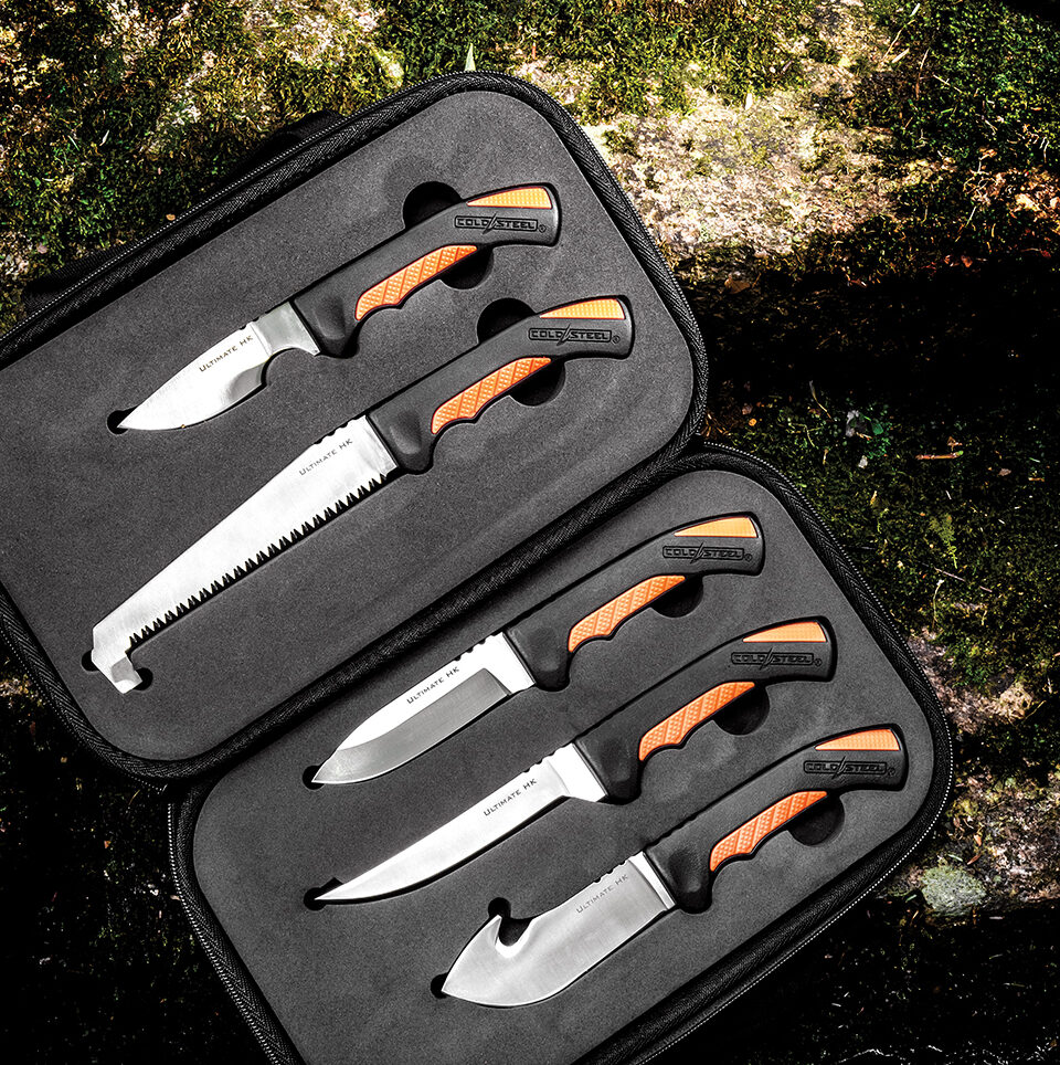 Cold Steel Fixed Blade Hunting Kit, 5 Knives and Carrying Case Included -  KnifeCenter - FX-FLDKIT